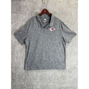 NFL‎ Chiefs Polo Men's 2XL Grey Kansas City Chiefs Logo